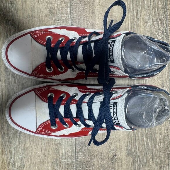Converse All Star American Flag Canvas Low Top Sneakers Women's Size 9.5 - Picture 2 of 7